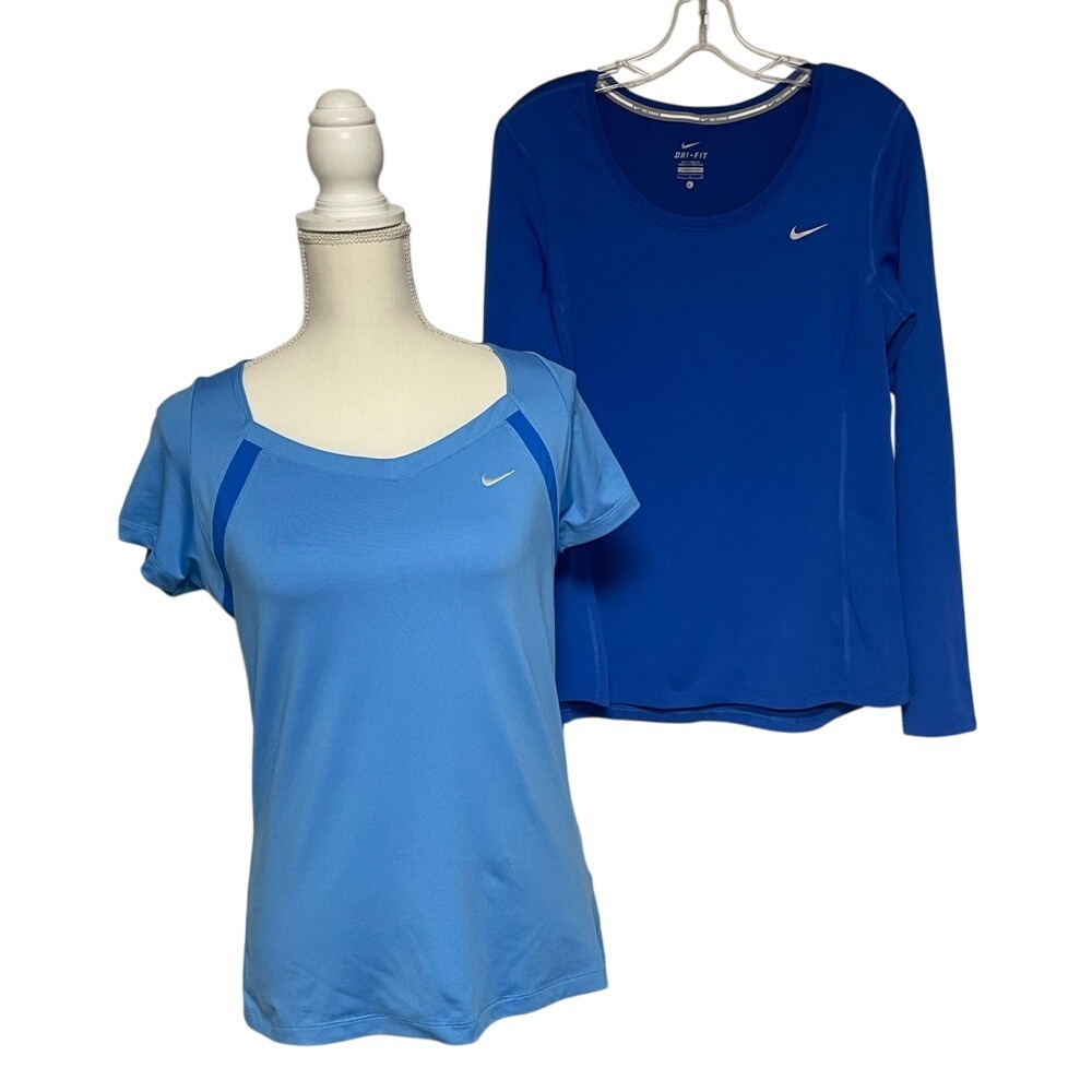 Nike Dri Fit Blue Running Shirt Performance Shirts Bundle Women's Small